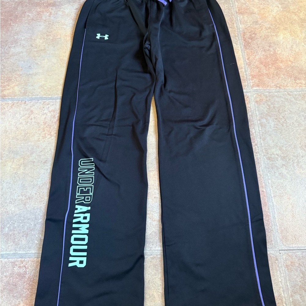 Under Armour Black Pants with Purple Trim